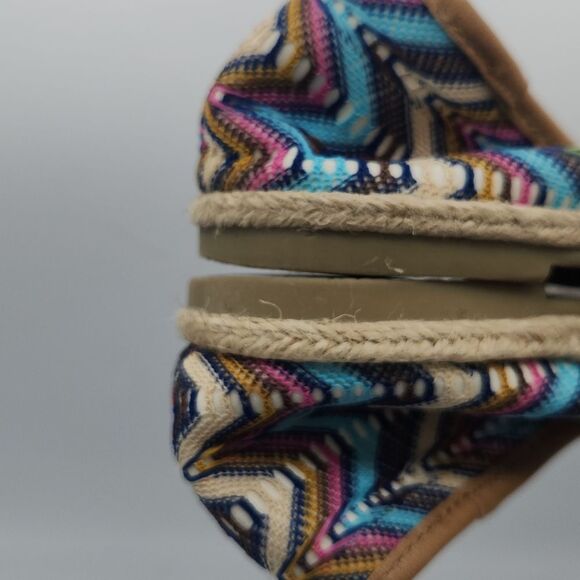Nine West Womens Multicolor Chevron Pattern Espadrille Slip On  ballet Flat - Picture 5 of 9